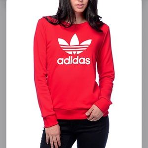 red adidas crew neck / womens size S